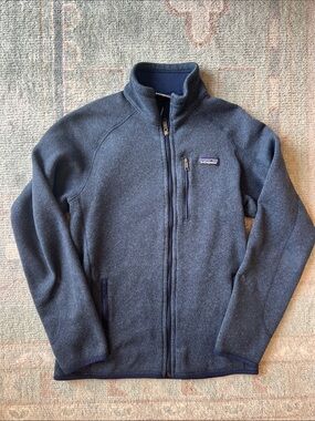 Patagonia Men's Navy Gray Full-Zip Synchilla Fleece Jacket